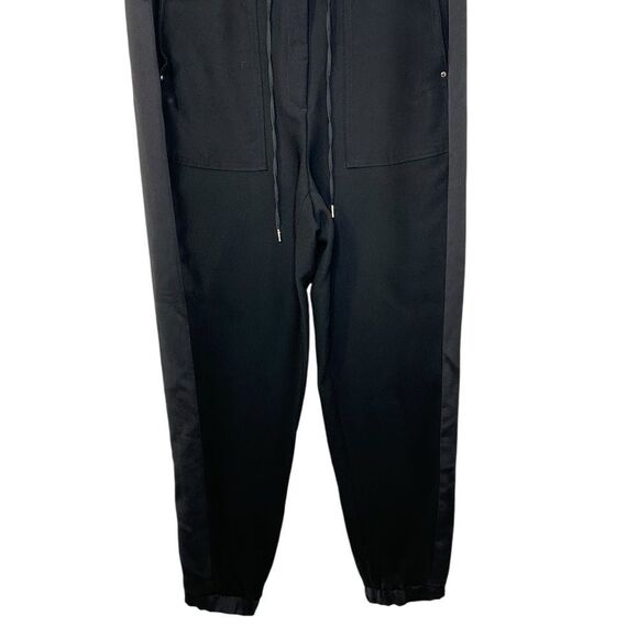 Banana Republic Black Side Stripe Sleeveless Cropped Jumpsuit | 4 - Picture 6 of 11